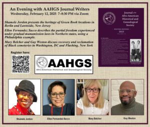 flyer An Evening with AAHGS Authors for 12 February 2025