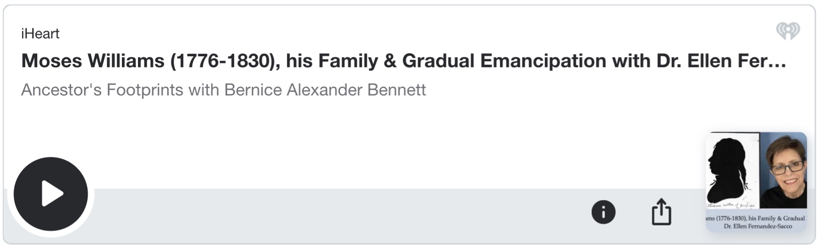 image of player for Moses Williams Ancestor's Footprint