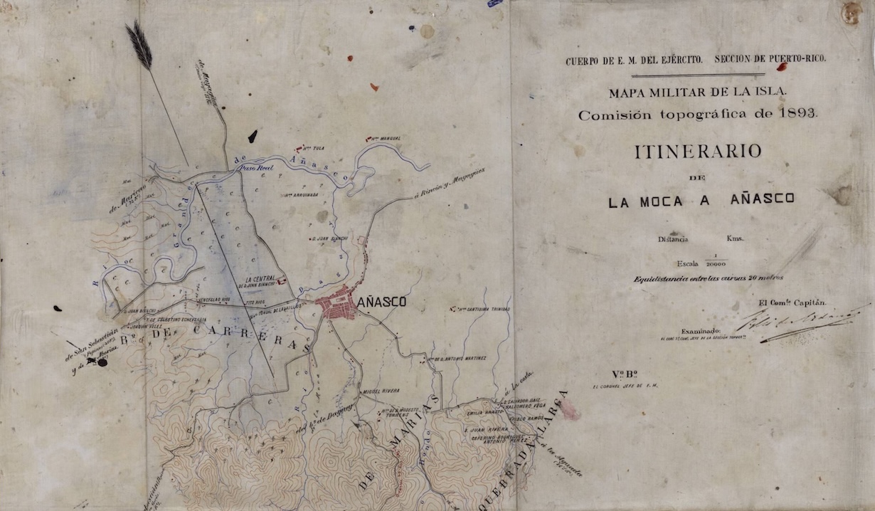 1893 Military Map of Anasco